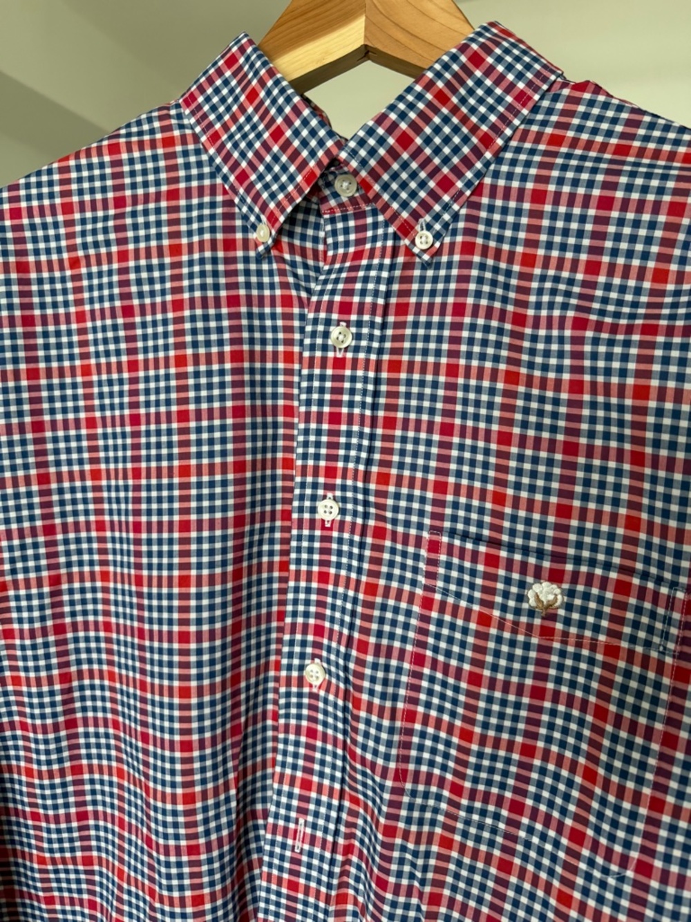 Cotton Brothers buttondown - L - Red, White, and Blue